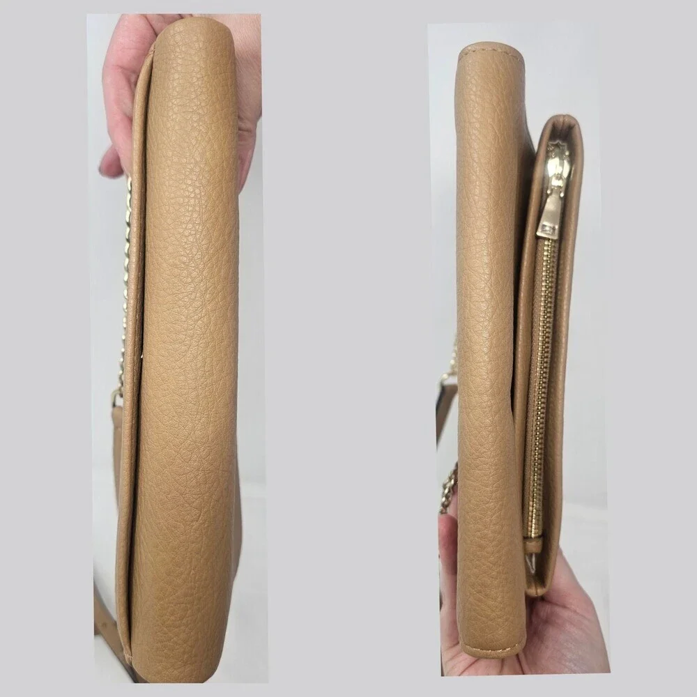 I.N.C. International Concepts Tan Averry Tunnel Convertible Clutch Crossbody